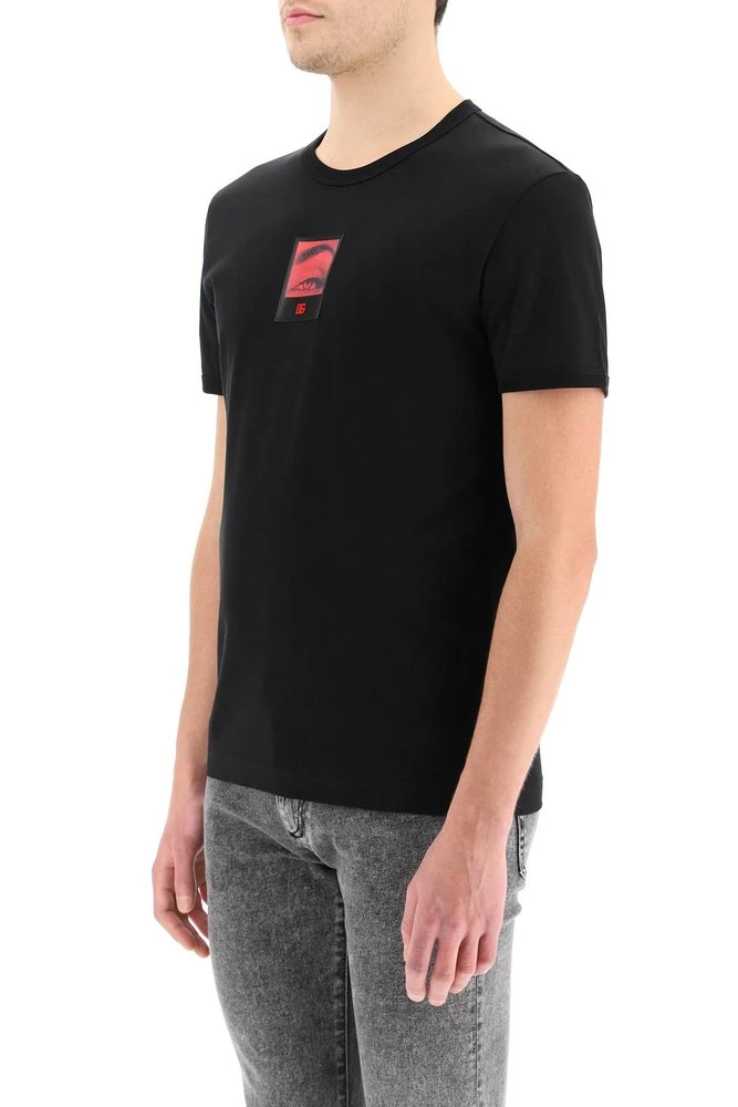 ( New Season ) Dolce & Gabbana Logo Patch Crewneck T-Shirt - Black 4 ( New Season ) Dolce & Gabbana Logo Patch Crewneck T-Shirt - Black - Image 4