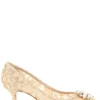 ( New Season ) Dolce & Gabbana Taormina Lace Embellished Pumps - Beige