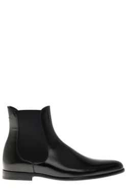 ( New Season ) Dolce & Gabbana Slip-On Chelsea Boots - Black