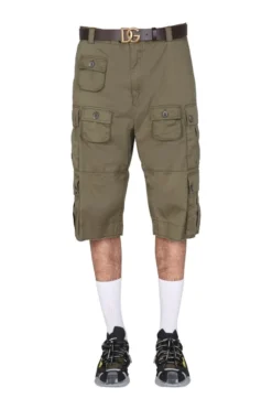 ( New Season ) Dolce & Gabbana Patch Pockets Cargo Shorts - Green