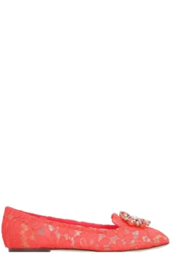 Dolce & Gabbana Vally Taormina Lace Ballerina Flats - Orange