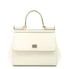( New Season ) Dolce & Gabbana Sicily Small Tote Bag - White