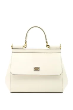 ( New Season ) Dolce & Gabbana Sicily Small Tote Bag - White
