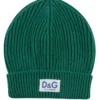 Dolce & Gabbana Logo Patch Turn-Up Brim Beanie - Green