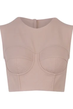 ( New Season ) Dolce & Gabbana Crewneck Cropped Vest - Beige