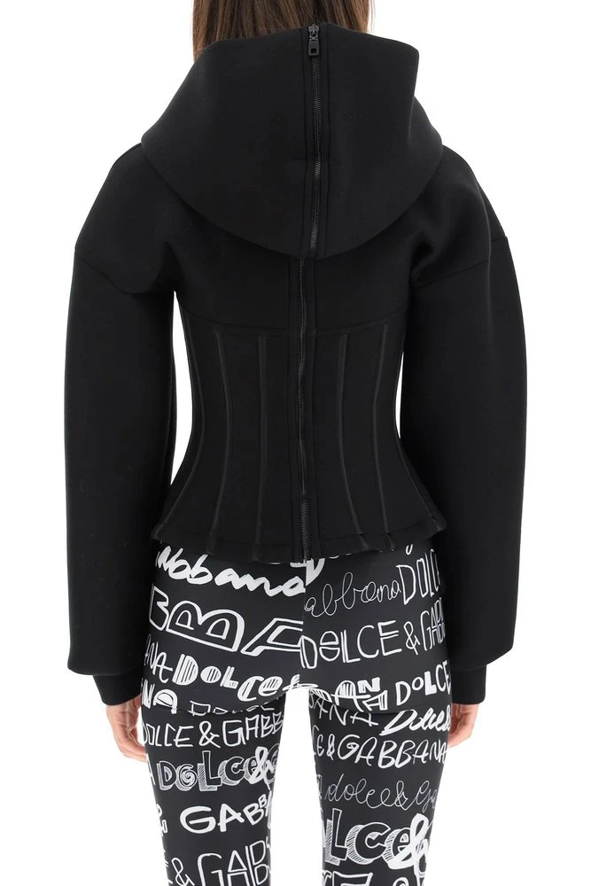 Dolce & Gabbana Corset Hooded Jacket - Black 4 Dolce & Gabbana Corset Hooded Jacket - Black - Image 4