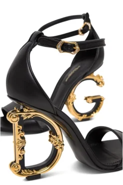 Dolce & Gabbana Baroque DG Heel Sandals - Black -Cheap Vestureo Store 71e9e956b5fe96985a0db97e4f6c7747