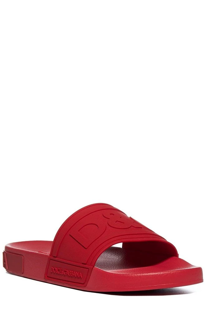 Dolce & Gabbana Logo Embossed Slides - Red 2 Dolce & Gabbana Logo Embossed Slides - Red - Image 2