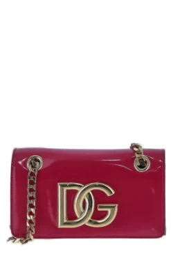 ( New Season ) Dolce & Gabbana DG Logo Chained Crossbody Bag - Red