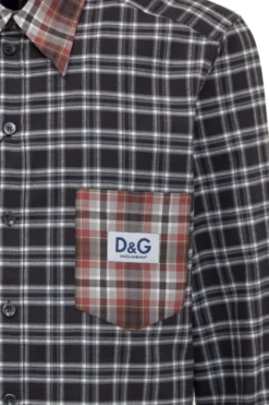 Dolce & Gabbana Check Patterned Logo Patch Shirt - Multi -Cheap Vestureo Store 72ba33151c605d948f48c05772caf699