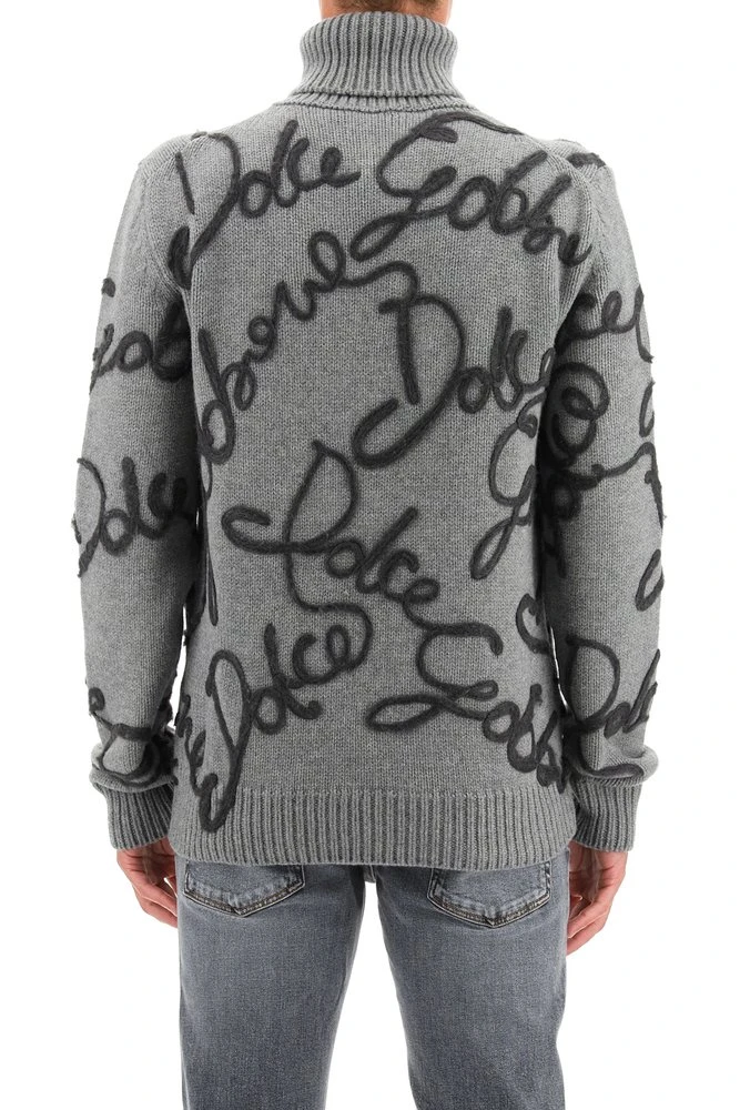 Dolce & Gabbana Logo Embroidered Turtleneck Jumper - Multi 3 Dolce & Gabbana Logo Embroidered Turtleneck Jumper - Multi - Image 3