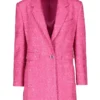( New Season ) Dolce & Gabbana Sequin Embellished Single-Breasted Jacket - Pink