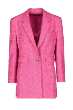 ( New Season ) Dolce & Gabbana Sequin Embellished Single-Breasted Jacket - Pink