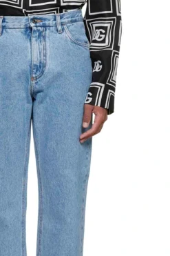 ( New Season ) Dolce & Gabbana Logo Patch Cropped Jeans - Blue -Cheap Vestureo Store 7381de06a3eb3fccd841d4fcb4f8855d