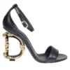 ( New Season ) Dolce & Gabbana Devotion Heeled Sandals - Black