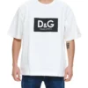 ( New Season ) Dolce & Gabbana Logo Printed Crewneck T-Shirt - White