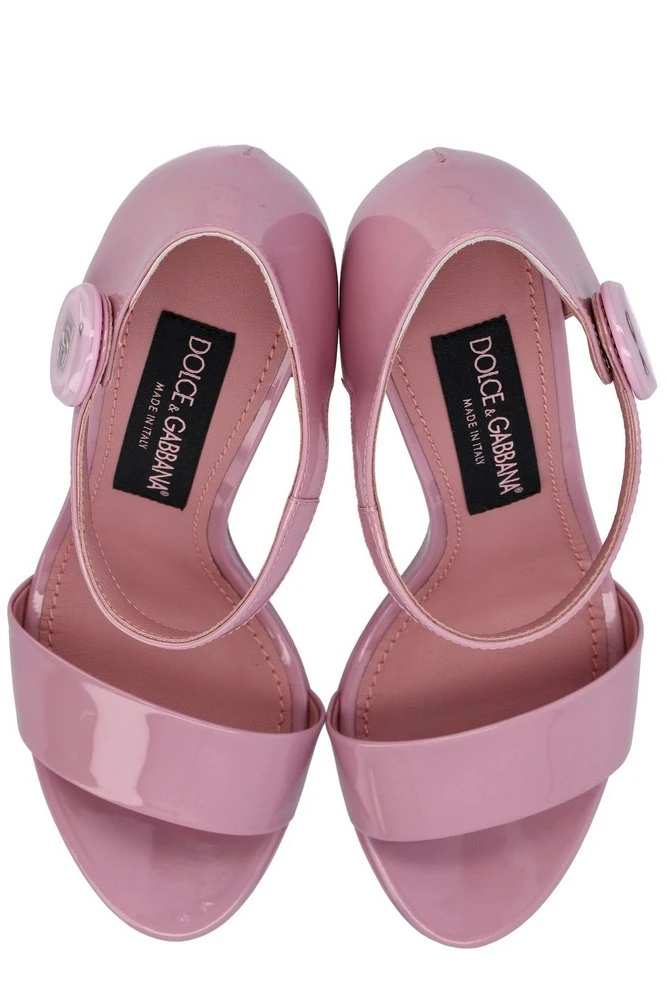 ( New Season ) Dolce & Gabbana Geometric Heel Sandals - Pink 6 ( New Season ) Dolce & Gabbana Geometric Heel Sandals - Pink - Image 6