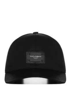( New Season ) Dolce & Gabbana Logo Patch Baseball Cap - Black