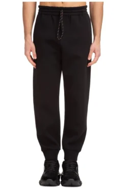 ( New Season ) Dolce & Gabbana Logo Patch Drawstring Sweatpants - Black