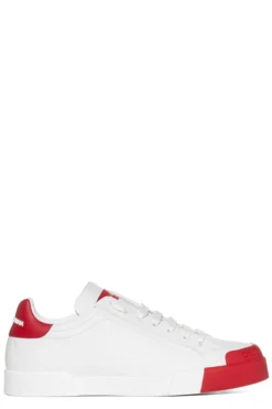 Dolce & Gabbana Portofino Lace-Up Sneakers - White