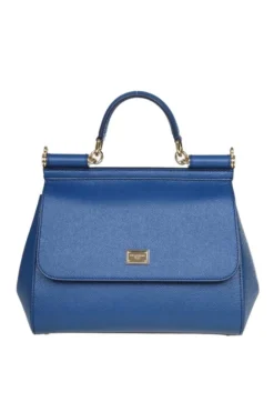 ( New Season ) Dolce & Gabbana Sicily Medium Tote Bag - Blue