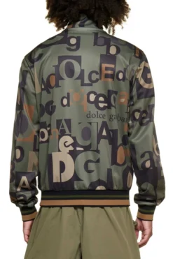 ( New Season ) Dolce & Gabbana Logo Printed Zipped Track Jacket - Green -Cheap Vestureo Store 75be5d05c1a2887378cf0f75f6bca9da