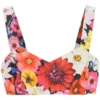 ( New Season ) Dolce & Gabbana Allover Floral Printed Cropped Vest - Multi