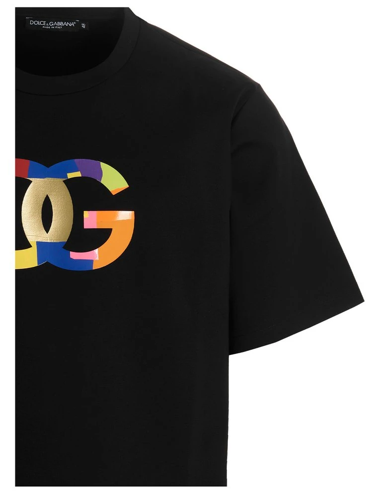 ( New Season ) Dolce & Gabbana Logo Print Crewneck T-Shirt - Black 3 ( New Season ) Dolce & Gabbana Logo Print Crewneck T-Shirt - Black - Image 3