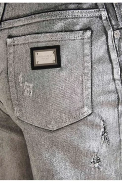 Dolce & Gabbana High-Waisted Distressed Metallic Jeans - Silver 7 Dolce & Gabbana High-Waisted Distressed Metallic Jeans - Silver -Cheap Vestureo Store 767b065fd43d36520d42fa2b25cc8792