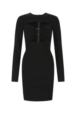 ( New Season ) Dolce & Gabbana Cut Out Long-Sleeved Mini Dress - Black