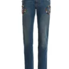 ( New Season ) Dolce & Gabbana Embellished Skinny Fit Jeans - Blue