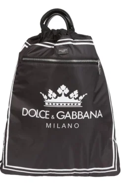 Dolce & Gabbana Logo Drawstring Backpack - Black