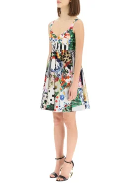 Dolce & Gabbana Patchwork Flared Mini Dress - Multi -Cheap Vestureo Store 77b2c763cc2b0c8e0ab80477f0b5d0ad