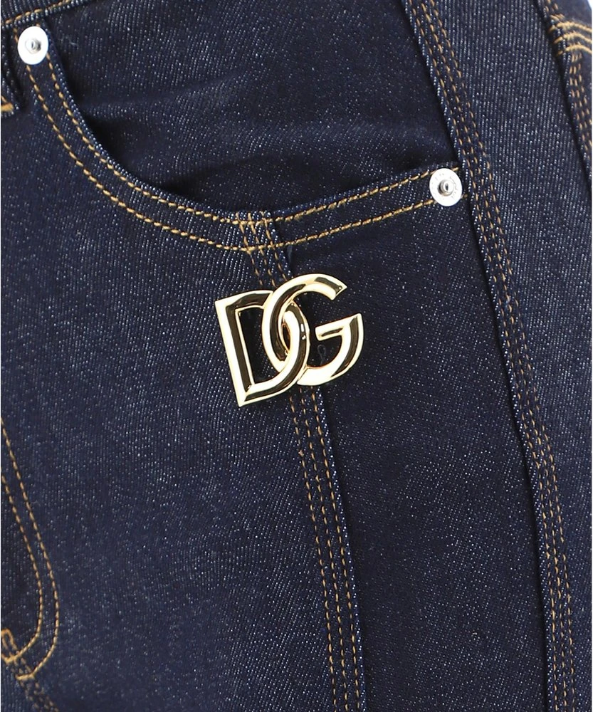 Dolce & Gabbana Logo Plaque Flared Jeans - Blue 6 Dolce & Gabbana Logo Plaque Flared Jeans - Blue - Image 6