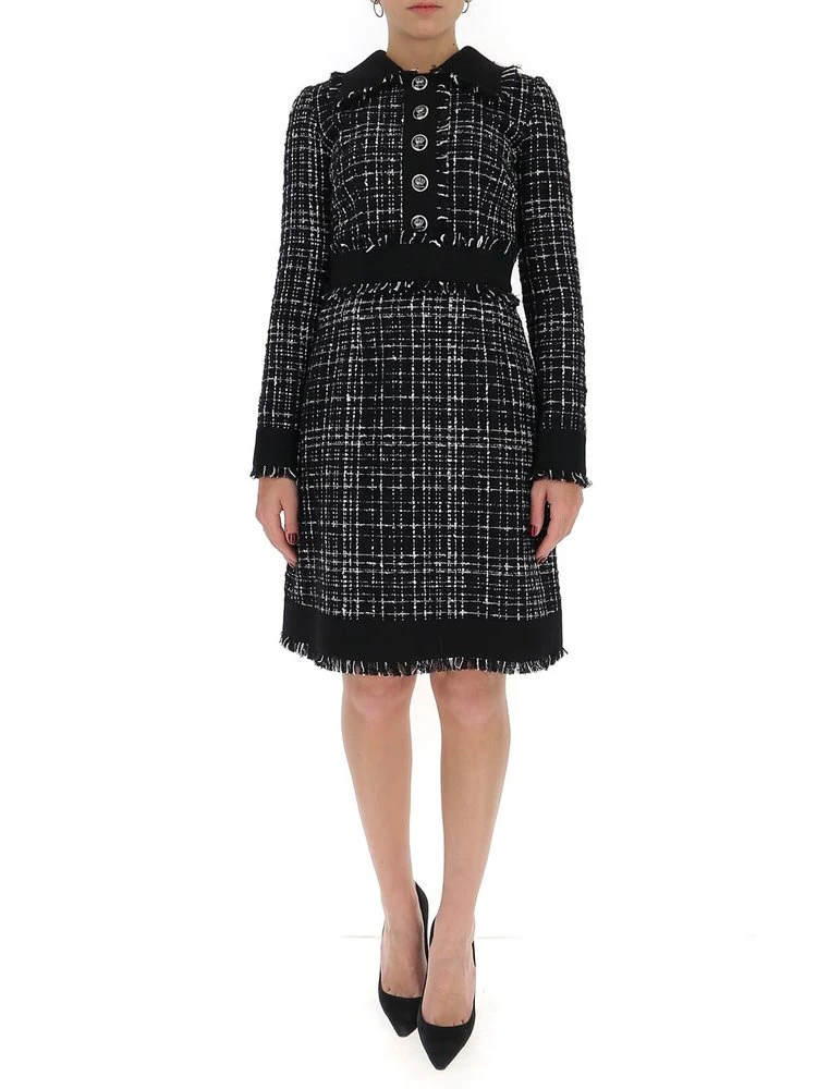 Dolce & Gabbana Tweed Midi Dress - Multi 4 Dolce & Gabbana Tweed Midi Dress - Multi - Image 4
