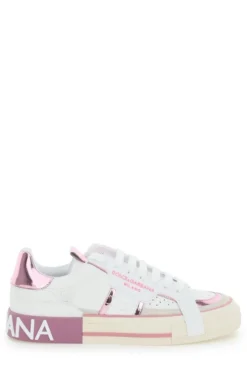 ( New Season ) Dolce & Gabbana 2Zero Lace-Up Sneakers - White