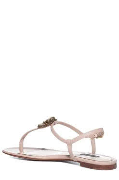 ( New Season ) Dolce & Gabbana Devotion T-Bar Sandals - Pink -Cheap Vestureo Store 7863c669c046950df6973322ac70f349