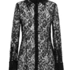 ( New Season ) Dolce & Gabbana Buttoned Long-Sleeved Lace Shirt - Black