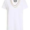 Dolce & Gabbana Necklace Embellished Neckline T-Shirt - White