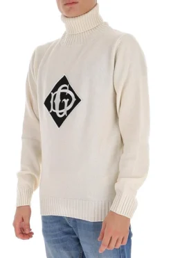 Dolce & Gabbana Turtleneck Logo Sweater - White -Cheap Vestureo Store 792a4661ede0d47c3cd2cd3fa6c1a76f