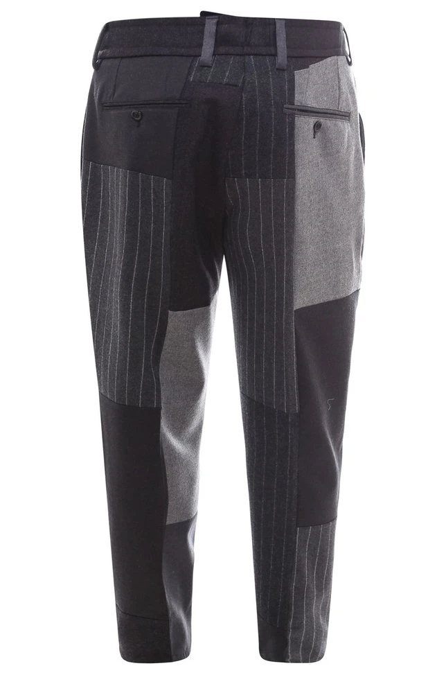 Dolce & Gabbana Patchwork Panelled Drawstring Pants - Grey 2 Dolce & Gabbana Patchwork Panelled Drawstring Pants - Grey - Image 2