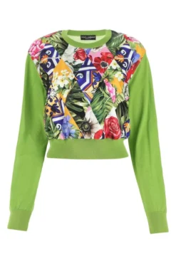 Dolce & Gabbana Panelled Knitted Jumper - Green