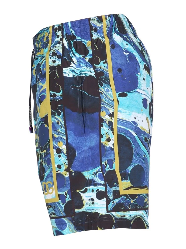 ( New Season ) Dolce & Gabbana Graphic Printed Drawstring Swim Shorts - Multi 3 ( New Season ) Dolce & Gabbana Graphic Printed Drawstring Swim Shorts - Multi - Image 3