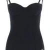 ( New Season ) Dolce & Gabbana Balconette One-Piece Swimsuit - Black