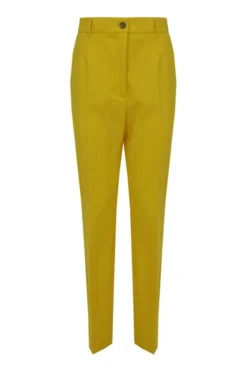( New Season ) Dolce & Gabbana Buttoned Tailored Trousers - Yellow