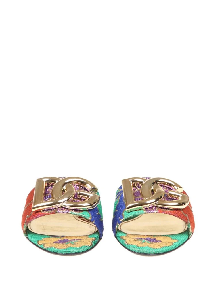( New Season ) Dolce & Gabbana Logo Plaque Open-Toe Slides - Multi 4 ( New Season ) Dolce & Gabbana Logo Plaque Open-Toe Slides - Multi - Image 4