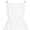 ( New Season ) Dolce & Gabbana Openwork Embroidery Poplin Top - White