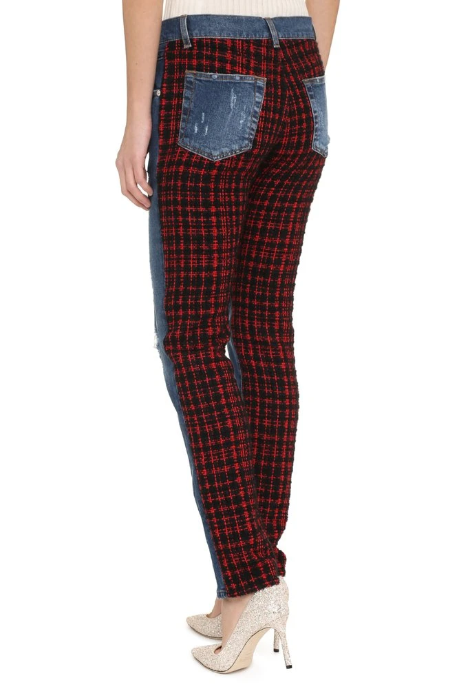 Dolce & Gabbana Tweed Panelled Jeans - Multi 4 Dolce & Gabbana Tweed Panelled Jeans - Multi - Image 4