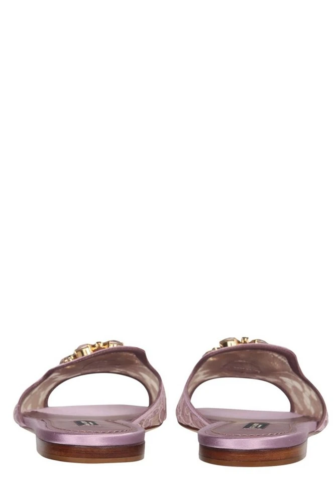 ( New Season ) Dolce & Gabbana Bianca Embellished Slip-On Sandals - Pink 2 ( New Season ) Dolce & Gabbana Bianca Embellished Slip-On Sandals - Pink - Image 2