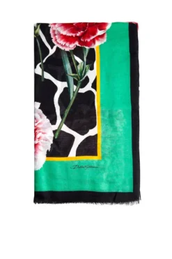( New Season ) Dolce & Gabbana Floral Printed Scarf - Multi